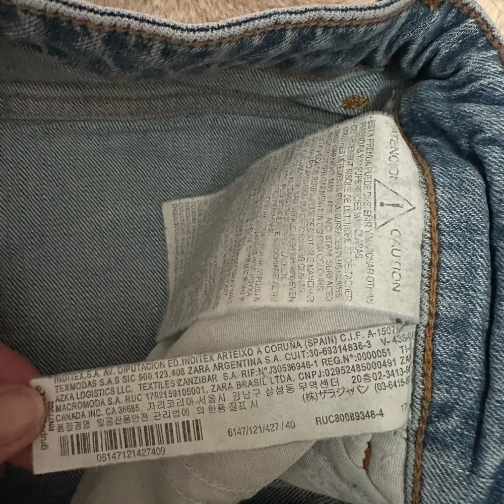 Zara Women's Straight Leg Jeans - Light Blue - Picture 5 of 5